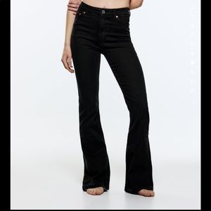 Zara Skinny Flare Jeans (Black)